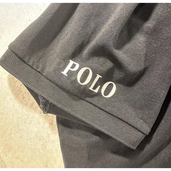 Polo Ralph Lauren Performance Black Big Pony Polo Shirt Men's Large Yellow Logo - Picture 3 of 5